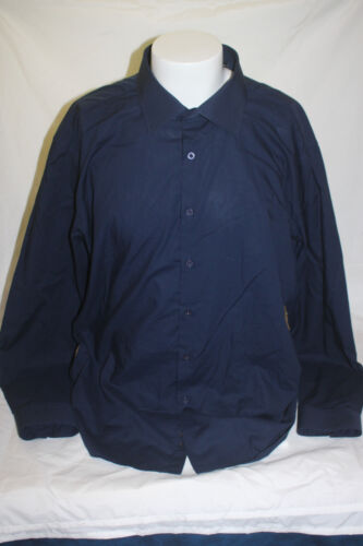 Weiß schwarz schmale Passform Herren dunkelblau Kleid Shirt Größe 2XL - Bild 1 von 4