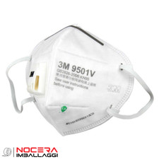 10 MASCHERINE PROTETTIVE BIANCHE 3M, FFP2, CON FILTRO / VALVOLA IN BUSTA SINGOLA