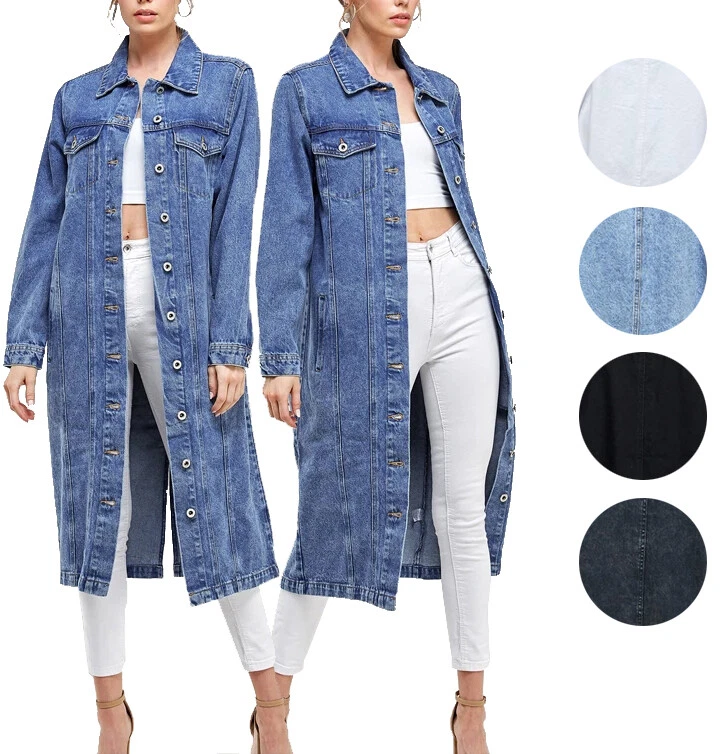 Women's Long Casual Maxi Length Denim Cotton Coat Oversize Button Up Jean Jacket
Opens in a new wind
