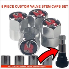 Cobra R  Snake emblem Ford Mustang Valve stem caps wheels Metal Shelby 5.0 GT 40