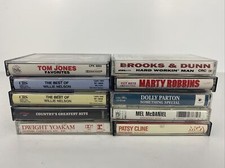 LOT 10 Country Music Cassette Tapes Vintage Willie Nelson Dolly Parton Brooks Du