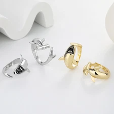 Shark Wrap Open Ring Adjustable Resizable Fish Sea Life Jewelry