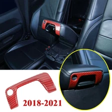 For Jeep JTGladiator JLWrangler Red Carbon Fiber Armrest Box Keyhole Cover Trim