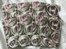 6 Single paper decoupage napkins Pink roses  Sagen 25cm x 25cm