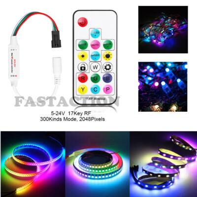 DC5-24V 17Keys WS2811 WS2812B LED Stripe Controller Drahtlose RF führte RGB 5V