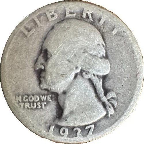 1937 Washington Quarter Circulated Silver 25C US Coin Business Strike