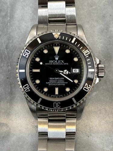 Rolex Sea-Dweller 16600 40mm Black Dial Steel Auto Diver Date 1220m