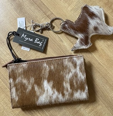 Myra Hairon Card Holder, #7466 RFID Blocking With Matching Key Chain  NWT