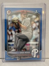 2025 Bowman Draft Gage Wood Blue Border Paper 1st Prospect #/150 Phillies #BD-4