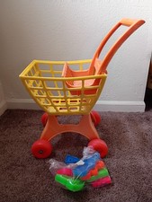 1970's Vintage Mattel Tuff Stuff Toy Shopping Cart with Food