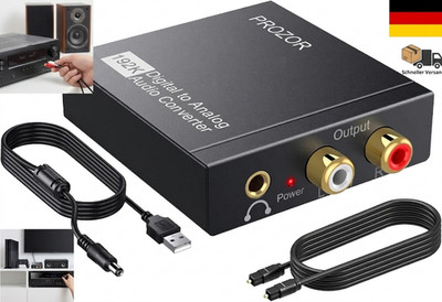 Da Wandler PROZOR Optisch Auf Cinch Audio Adapter Toslink Auf Klinke Aux Digital