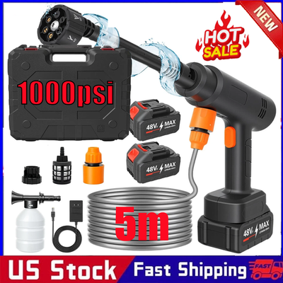 #ad Portable Cordless Electric High Pressure Water Spray Car Gun 1000PSI Washer Gun $37.98