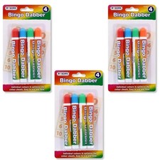 12 Large Bingo Dabbers Multi Coloured Dabber Dot Pens Non Grip Child Safe Gift