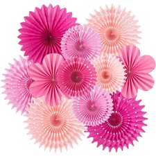 JAZZ Flowers Hot Pink Flowers Decorations for Wall Hanging Fans for Valentine...