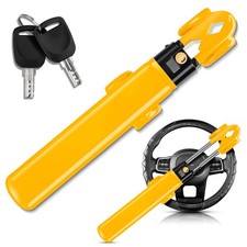 Steering Wheel Lock Anti Theft Device for Car - Double Hooks  Heavy Duty Car...
