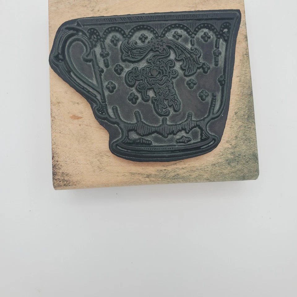 Taza de té de China con sello de goma de Stampendous floral delicado 1996 vintage Foto 3 de 4