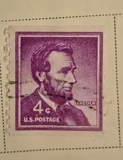 1950s VERY RARE Abraham Lincoln 4 Cent U.S. Postage Stamp COLLECTIBLE STAMP