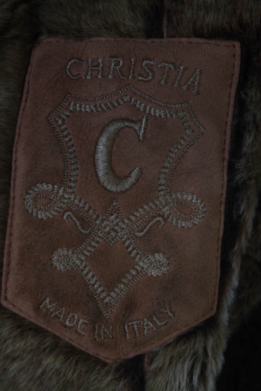 Christia Womens Solid Brown Collared Button Long … - image 4