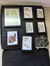 NIB 7 Piece Wood Frame Set-Black 