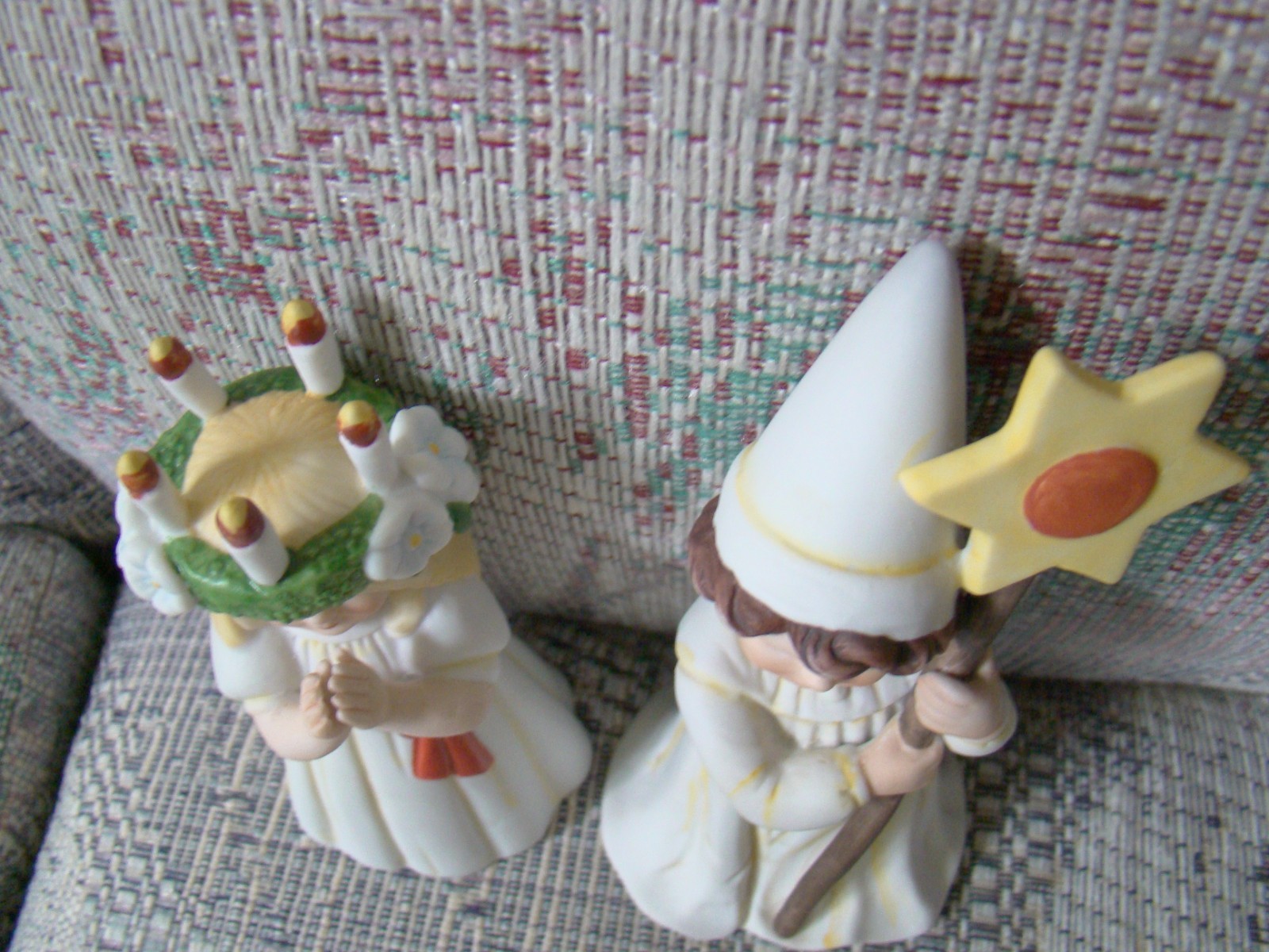 Swedish St Lucia & Starboy figurines design by Jenny Nystrom Santa Lucia Sweden
