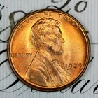 * 1939-P * SUPERB+ BLAZING RED GEM BU MS LINCOLN WHEAT PENNY * FROM COLLECTION