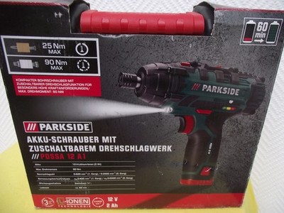Parkside Akku Schrauber m zuschaltbarem Drehschlagwerk PDSSA 12 A1Bohrschrauber2