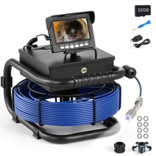 ZELCAN Inspektionskamera 30 m Kanalkamera mit 12 einstellbaren LEDs 32 GB-Karte