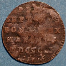Italian States PAPAL STATES Quattrino 1802 KM# 1264