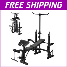 7-In-1 Foldable Adjustable Weight Bench Set w...