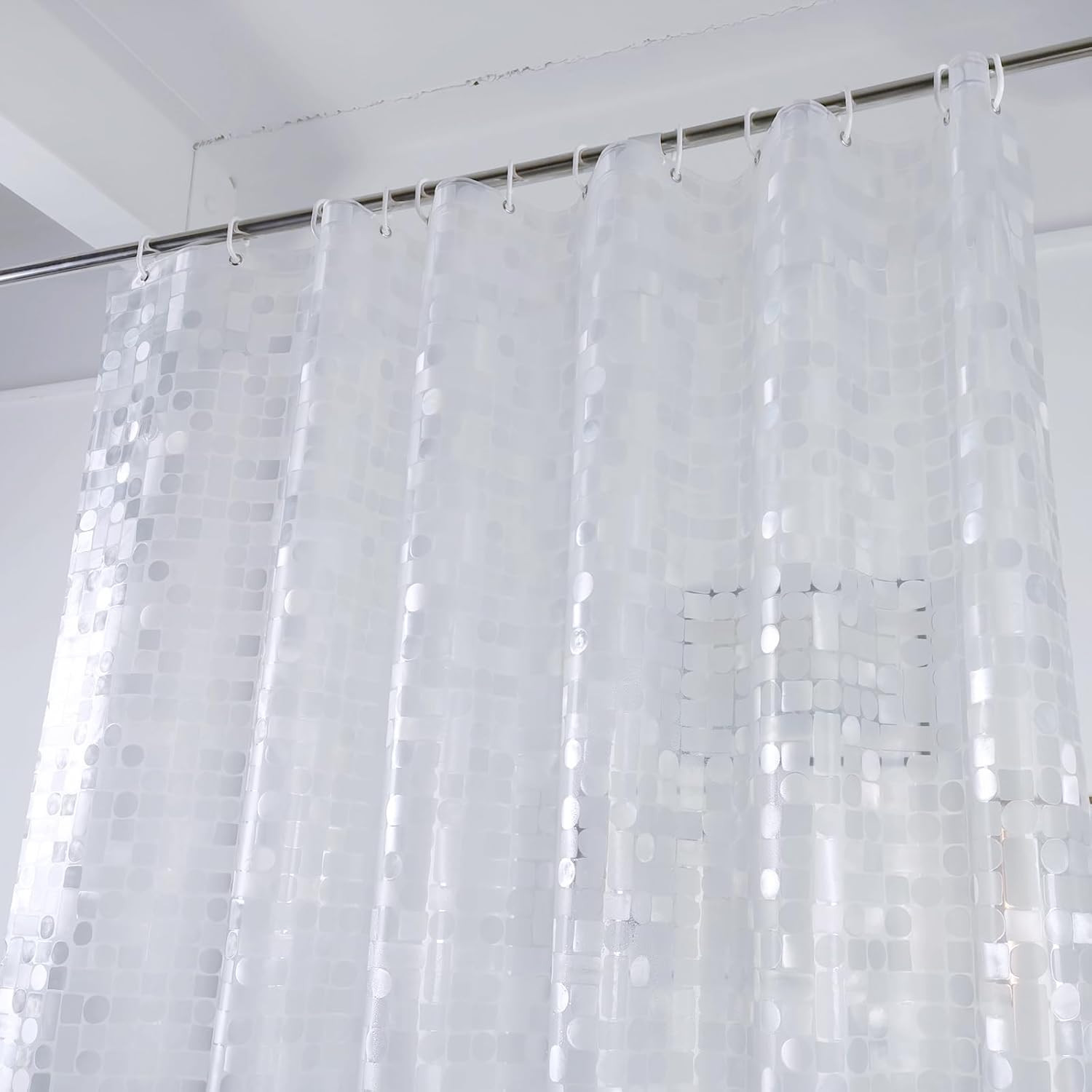 Waterproof 60" Shower Curtain Liner - Machine Washable, Hotel Quality, Clear