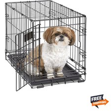 22-Inch iCrate Folding Dog Crate with Divider Panel, Leak-Proof Tray  Secure...