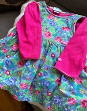 VTG Baby B'gosh Oshkosh Floral Jumper Dress Matching Top. 90s USA, 18 Months