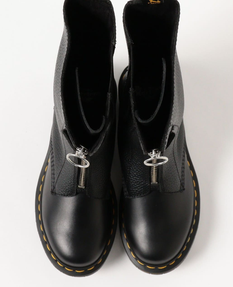DR. MARTENS 1B99 FRONT ZIP MID CALF LEATHER BOOTS MSRP$270 Comfy