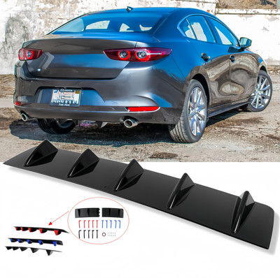For Mazda 3 5 6 CX-3 CX-5 Rear Bumper Lip Diffuser Spoiler Splitter Shark 5-Fins