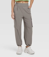 JoyLab Women's Cinch Hem Woven Cargo Pants High Rise Casual Fit SIZE XXL 432-20
