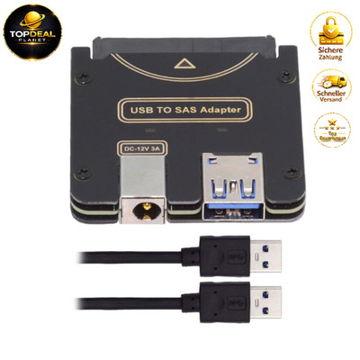 SFF-8482 SAS zu USB 3.0 Adapter 5 Gbit/s Festplatten-RAID 12V 3A