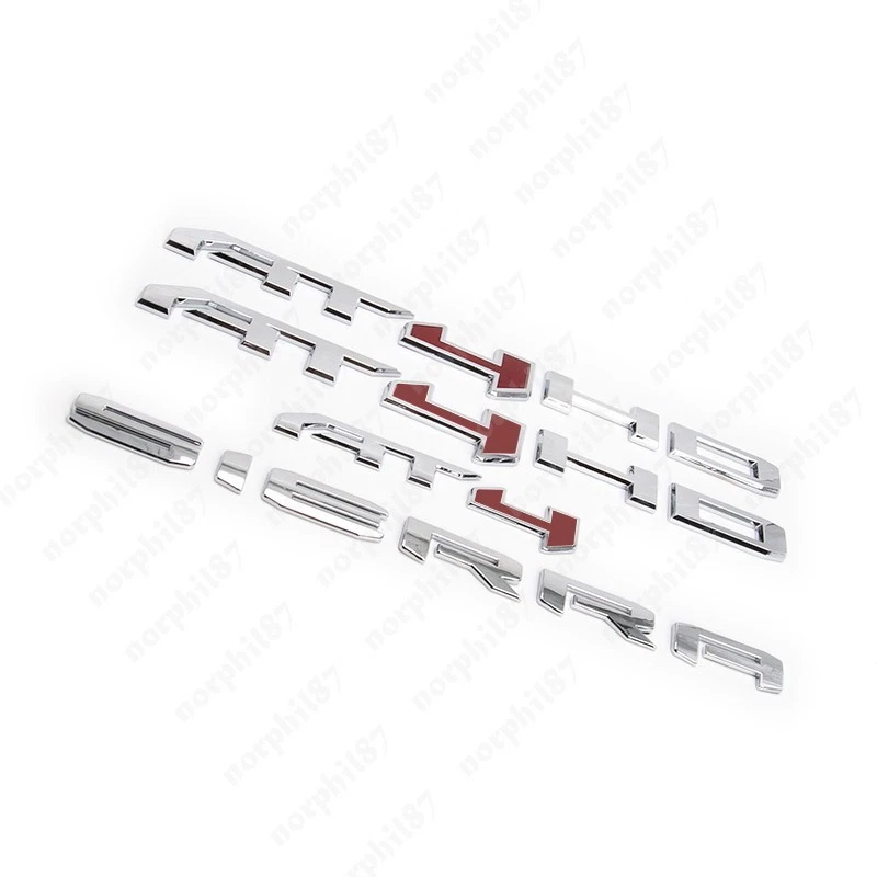 4 PIEZAS Negro Brillante Rojo AT4 HD Emblemas Sierra Letras Apto para GMC Sierra 2500HD 3500HD Foto 4 de 4