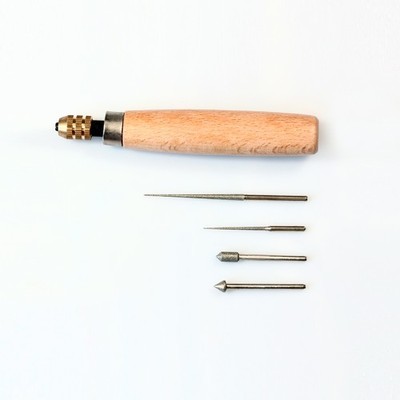 BeadSmith  4 Stück Diamant Perlen Reibahle Satz mit Holzgriff * Schmuck Werkzeug