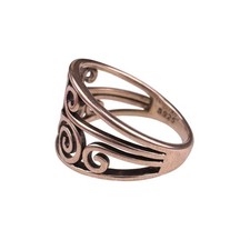 Sterling Silver Womens Swirl Design Ring Openwork Pattern S925