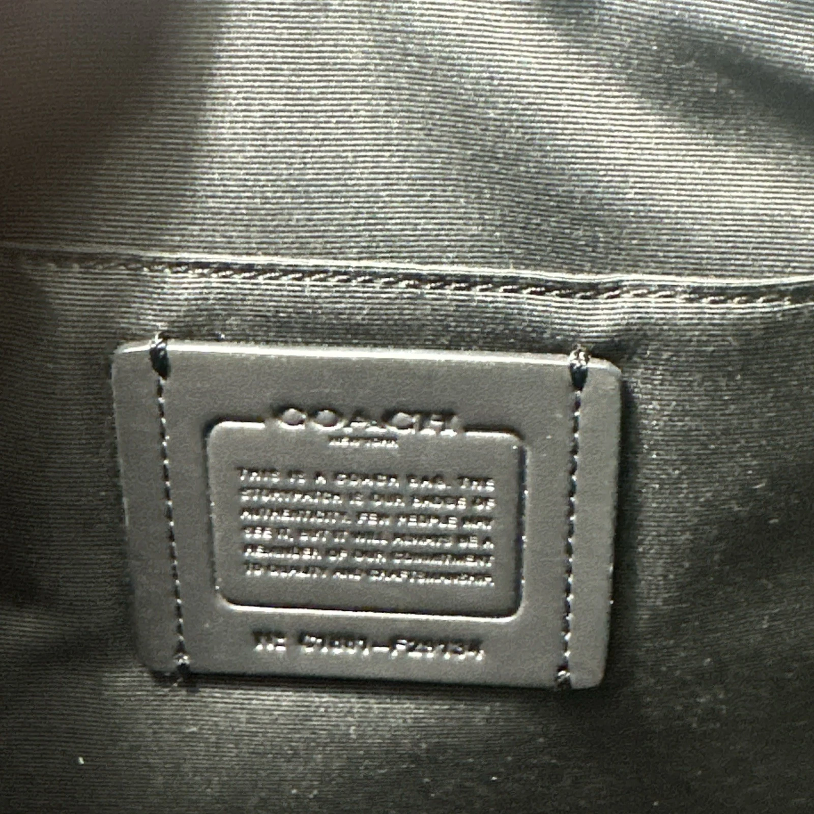 Borsa Coach Sierra Mini Glitter Argento Pelle Nera Manico Borsa a tracolla