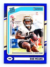 #362 2024 Donruss BLUE PRESS PROOF Rated Rookie Bub Means RC New Orleans Saints