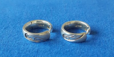 Pierre Cardin 925 Silber matt Ohrringe Klappcreolen