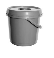 14L SILVER Nappy Bucket With Lid Handy Storage Bin Pet Food Plastic Container