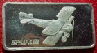 Suiza "Spad XIII" Plane Bar-World of Flight Set 1 oz.999 Silver-Hamilton