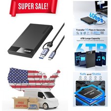 2.5 Inch SATA to USB Tool Free External Hard Drive Enclosure 6Gbps, Optimized...