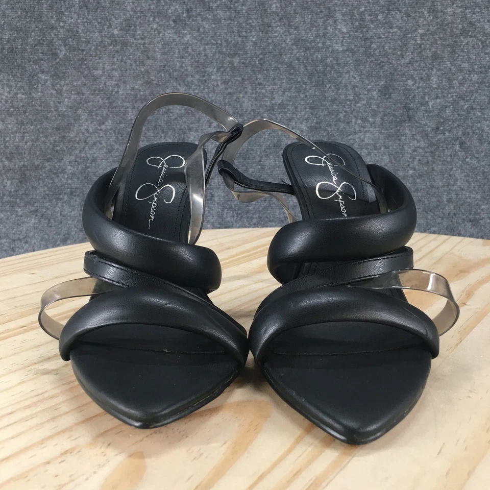 NUEVO Jessica Simpson Tacones Mujer 7.5 M Krissta Punta Stiletto Slingback Negro Foto 4 de 4