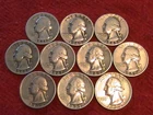 Lot 2- 10 Washington Silver Quarters 90% Silver 1964 and Older