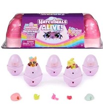 Hatchimals Alive Carton Rainbow Splash w/ 5 Eggs 10 Accessories - Color Hatch