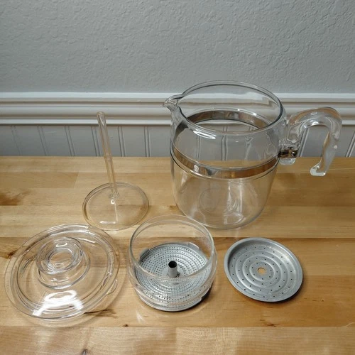 Vintage Pyrex Glass Clear Percolator Coffee Pot  7759-B  9 Cup - Complete