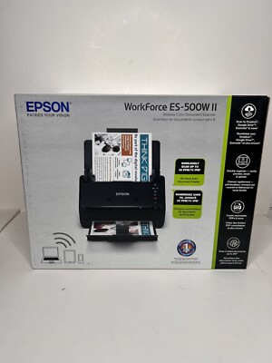 Epson Workforce ES-500W II Wireless Color Duplex Desktop Document Scanner